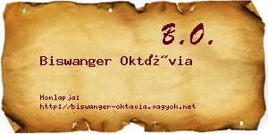 Biswanger Oktávia névjegykártya
